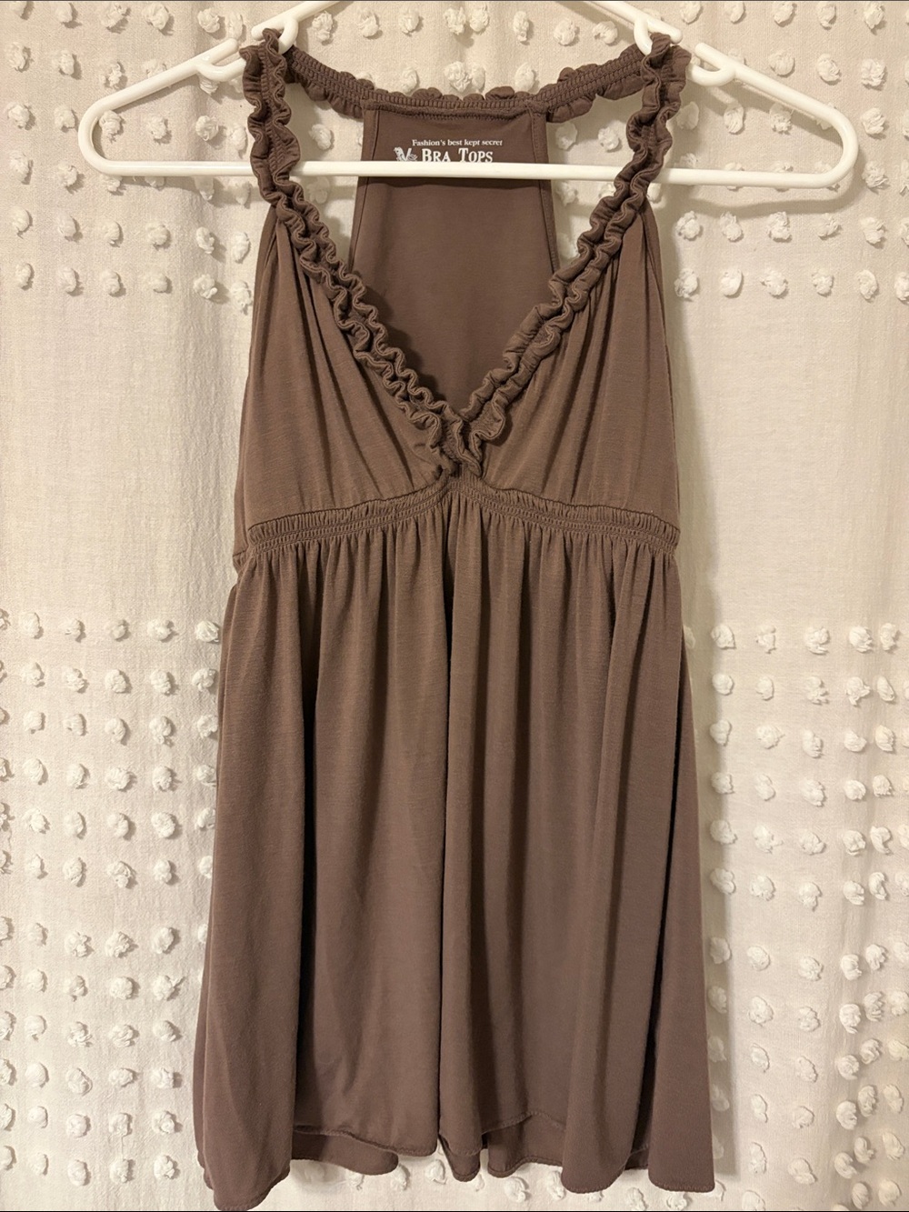 Victoria's Secret Brown Ruffled Halter Tank Top